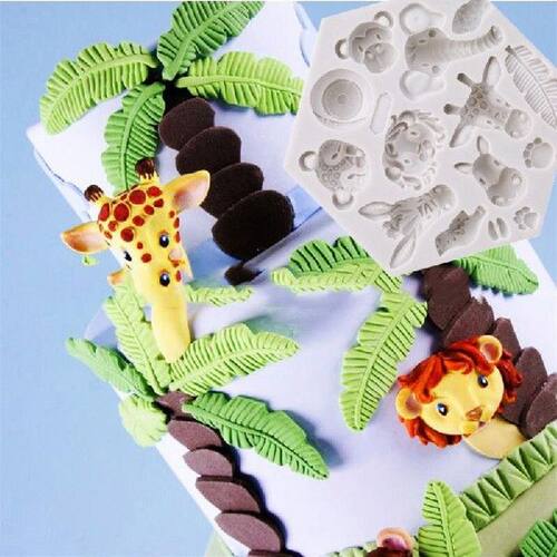 1PC 3D Forest Animal Mould Silicone Molds Woodland Cake