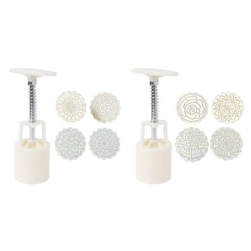 896A Plastic Mooncake Stamp Cute Flower Shape Mooncake Mold