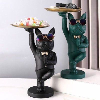 Nordic Bulldog Sculpture Statue Modern Resin Dog Figurine