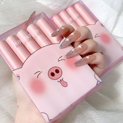 5 Gift Boxes Lip Glaze Set Student Non-fading Non-stick Cup