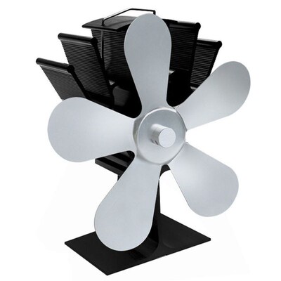 5 Blades Heat Powered Fireplace Stove Fan Wood Burner Distri