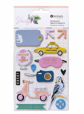 CRZCrafter Chipboard Stickers Embellishments Foil Design Se