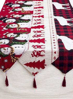 180*35Cm Alas Meja Natal Alas Meja Katun Xmas Taplak Meja