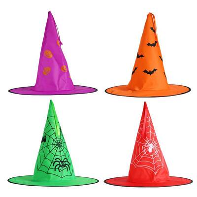 Halloween glowing pumpkin witch hat bat spider hat pendant