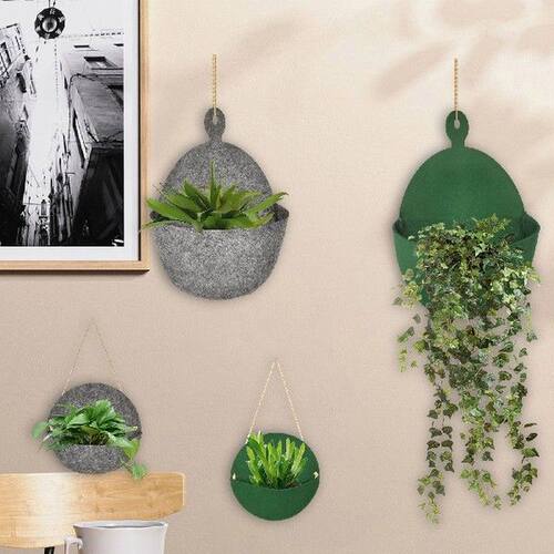 2 Pack Felted Hanging Basket For Home Garden Yard Outdoor