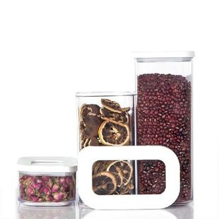 3Pcs PET Airtight Food Container Airtight Storage Jar with