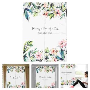 Flower Bathroom Curtain Window Curtains Blackout Wide Short