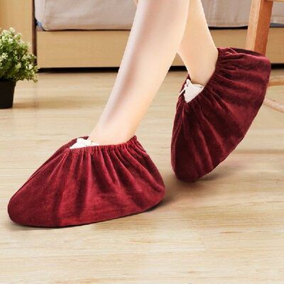 Flannelette Shoe Cover Household Washable Thickening