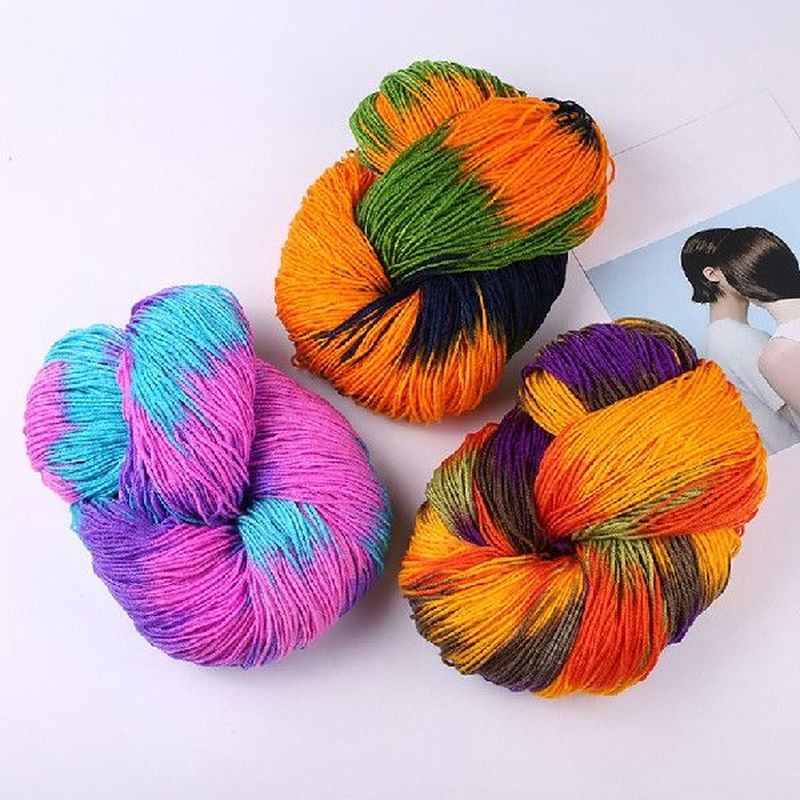 Colorful Knitting Yarn Soft Yarn Handmade Crochet Woven-封面