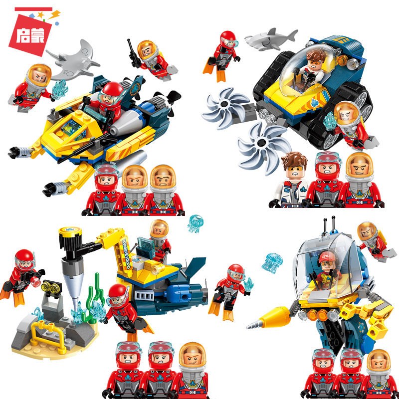 QMAN Deep Sea underwater Adventure Submarine Building Block