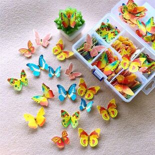 100Pcs Butterfly Flowers Edible Glutinous Wafer Rice Paper