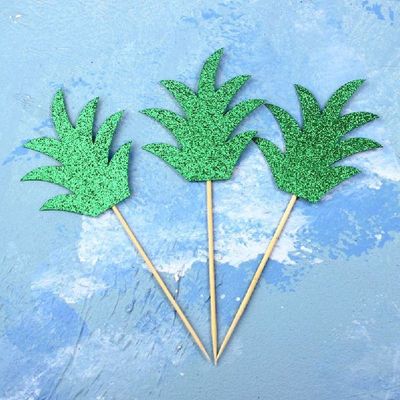 30pcs Glitter Pineapple Picks Tropical Cupcake Toppers