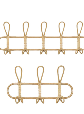 2 Pack Rattan Wall Hooks Kids and Adult Garments Organizer R