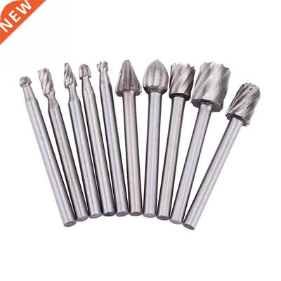 10pcs HSS Burrs Rotary Files Hole Bits Carving Tools 3mm Rou