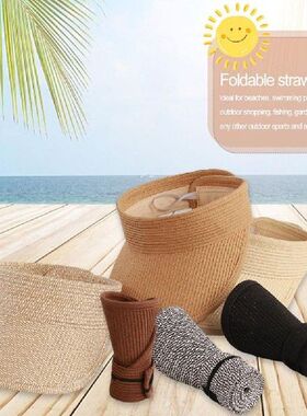 Straw Sun Hat For Women Summer Sun Shade Beach Hat With