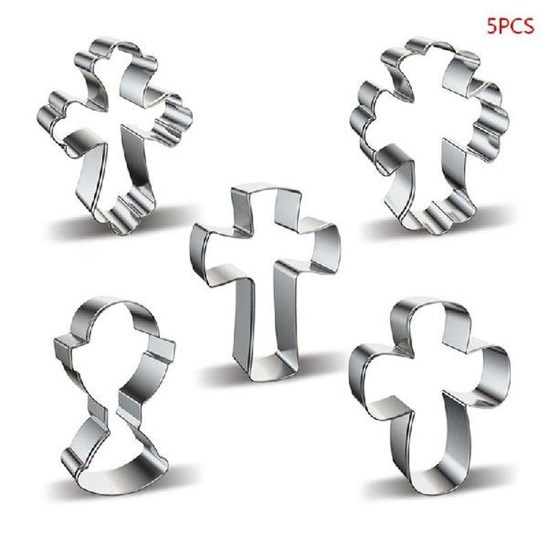 5 Styles Stainless Steel Cookie Cutter Mold Cross Biscuit