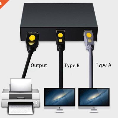 2 in 1 Out USB Print Sharer, 2 USB 2.0 Ports Splitter Printe