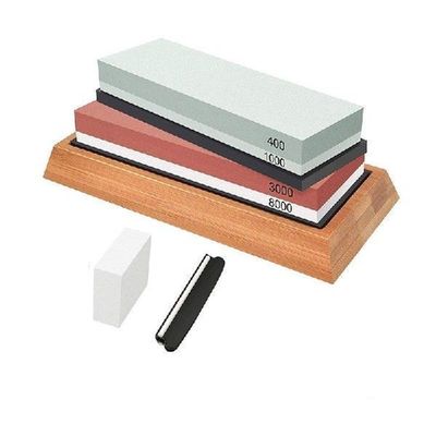 Knife Sharpening Stone Set 4 Side Grit 400/1000 Premium