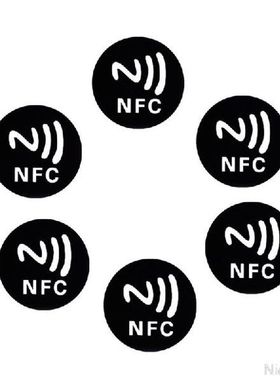 6 Buah Stiker Anti Logam Hitam NFC Ntag213 Tag NTAG 213