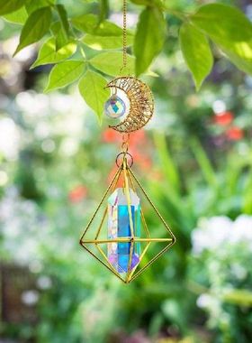 Crystal Windchimes Star Moon Pendant Prisms Sun Light