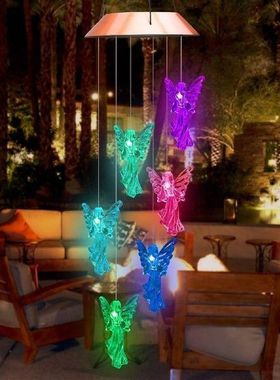 Garden Decoration Outdoor Solar Guardians Angel Wind Chime