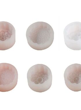 K1MF Bulat Bentuk Bunga Silikon Cetakan Kue Buatan Tangan