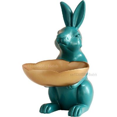 Rabbit Ornament Cute Rabbit Statue Decoration Trays Jewelry