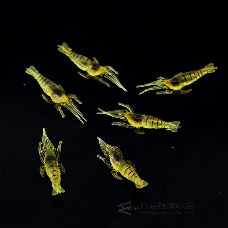 20pcs/lot silicone baits 4cm 1g soft fishing lure gold artif