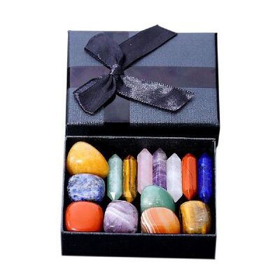 14pcs Natural Stones Crystal Point Wand Amethyst Rose