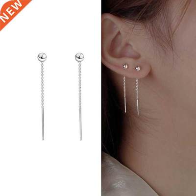 Korean Dangle Earring Geometric block Round Long Tassel Bar