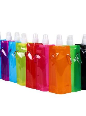 16oz/480ml Collapsible Plastics Water Bottle 9-Pack