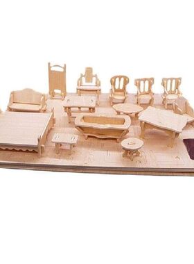 Miniature 1:12 Dollhouse Furniture For Dolls,Mini 3D Wooden