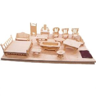 Miniature 1:12 Dollhouse Furniture For Dolls,Mini 3D Wooden