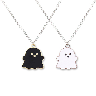 Cute Cartoon Ghost Friendship Couple Pendant Necklaces For K