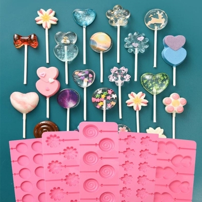 Cute Flower Round Silicone Lollipop Molds Jelly and Candy Mo