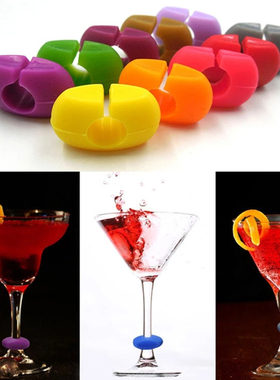 24 Pcs Silicone Red Wine Glass Recognizer Marker Barware