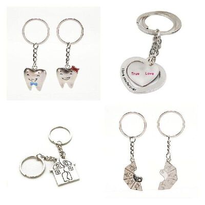 1/2Pcs/set Lovers Key To My Heart Keychain Valentine's D