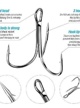 50PCS Fishing Hook Set High Carbon Steel Nicle Barbed