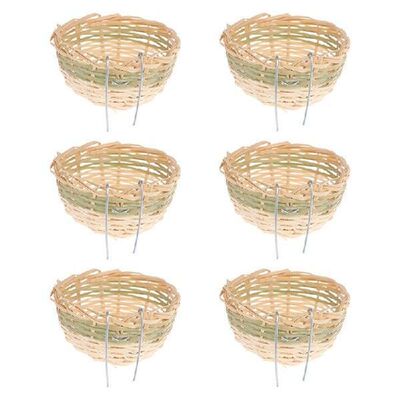 6pcs Handmade Bamboo Bird Breeding Nest Bed For Parakeet