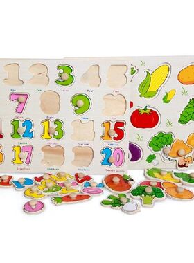 Kayu Hewan Huruf Kuku Tangan Menggenggam Papan Cocok Puzzle