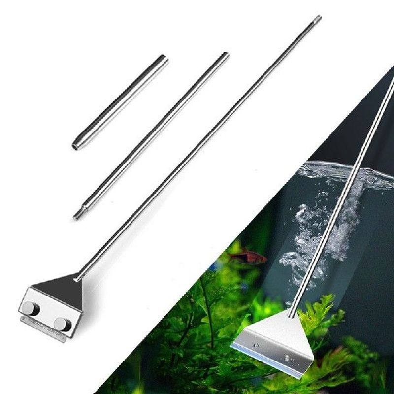 aquarium glass scrubber fish tank long handheld stainless