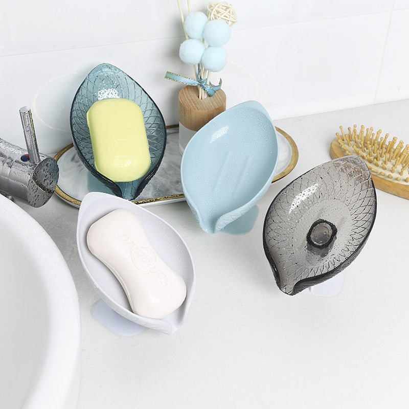 Leaf Shape Soap Box Drain Soap Holder Box Bathroom Accessori