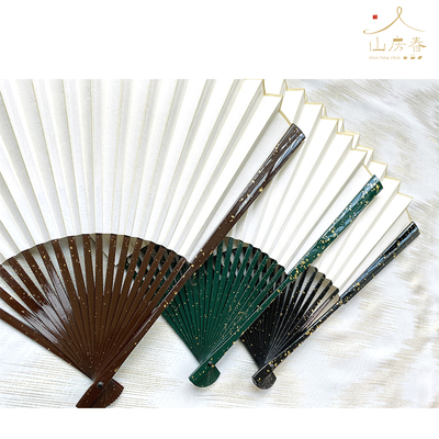 Mountain House Spring | Literati Fan Large Paint Gilding