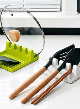 1Pc Kitchen Pot Cover Shelf Plastic Spoon Cookers Pot Lids