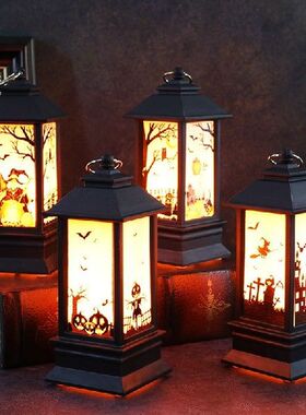 LED Halloween Pumpkin Ghost Lantern Lamp DIY Hanging Scary