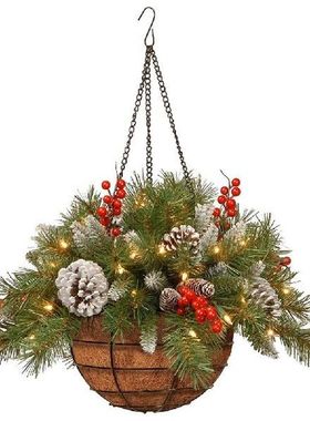 Artificial Christmas Baskets Christmas Basket With Lights