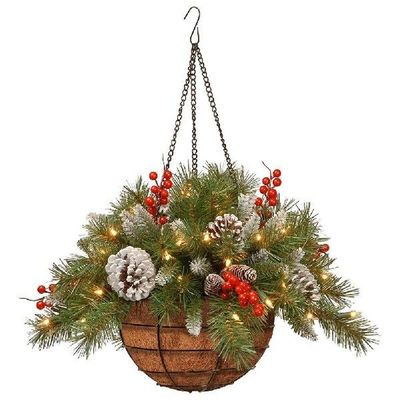 Artificial Christmas Baskets Christmas Basket With Lights
