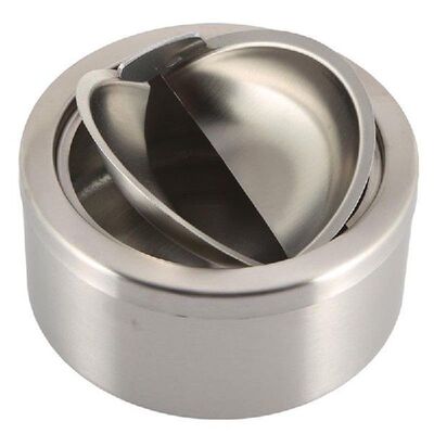 1pc Stainless Steel Cigarette Lidded Ashtray Silver