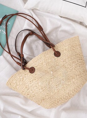 Han edition style portable straw bag wind woven bag large