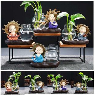 Glass Vase Lovely Monk Transparent Plant Terrarium Glass